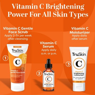 TruSkin Vitamin C Brightening Gentle Face Scrub 4oz - New This is Beauty US