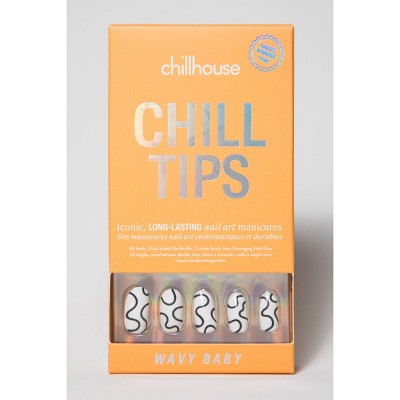 Chillhouse Chill Tips Press-On Fake Nails Wavy Baby 24ct - New This is Beauty US