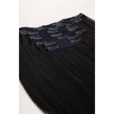 Curlkalon Blow Out Straight 12 inch Clip-In Natural Black Hair Extensions 9ct - Imperfect Box This is Beauty US
