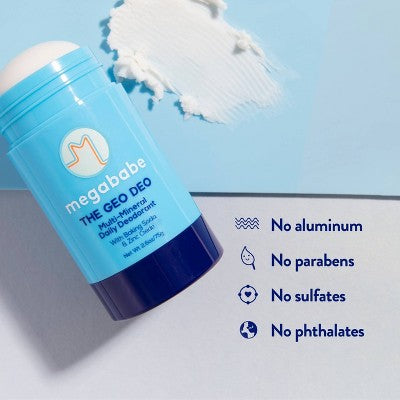 Megababe The Geo Deo Multi-Mineral Daily Solid Deodorant 2.6oz - New This is Beauty US