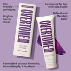 Overtone Royal Plum Daily Conditioner- Semi-Permanent Purple Hair Color  4.5 oz - New This is Beauty US