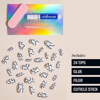 Chillhouse Chill Tips Press-On Fake Nails Wavy Baby 24ct - New This is Beauty US