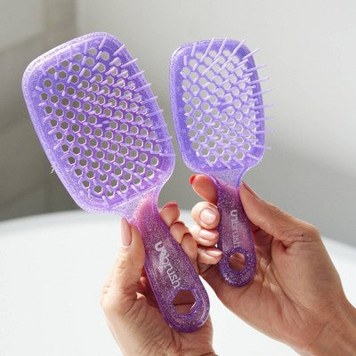 UNbrush Mini Glitter Detangling Hair Brush Amethyst Lavender - New This is Beauty US