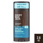 Every Man Jack All Over Solid Deodorant Coconut + Vanilla 2.6oz - New This is Beauty US