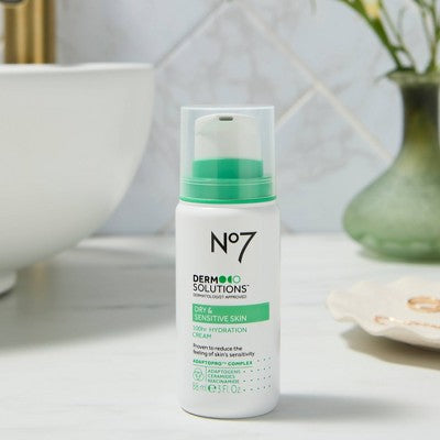 No7 Derm Solutions 100HR Hydration Cream Moisturiser Dry & Sensitive Skin 3oz - Imperfect Container This is Beauty US