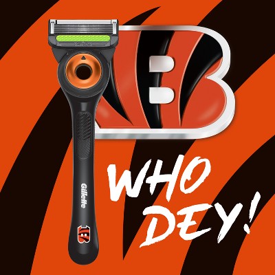 Gillette Labs Mens Special NFL Bengals Edition Shaving Razor with 4 Refills and Magnetic Stand - New This is Beauty US