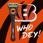 Gillette Labs Mens Special NFL Bengals Edition Shaving Razor with 4 Refills and Magnetic Stand - New This is Beauty US