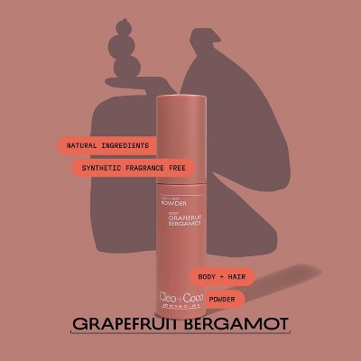 cleo+coco. Body and Hair Antiperspirants and Deodorant Powder Grapefruit Bergamot 0.88oz - New This is Beauty US