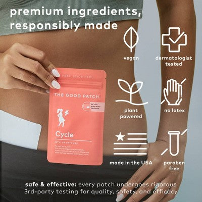 The Good Patch Cycle Plant-Based Vegan Wellness Patch 4ct. - New This is Beauty US