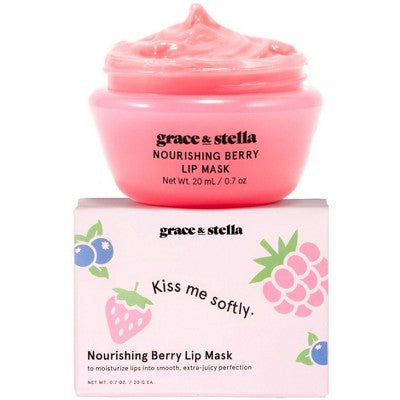Grace & Stella Nourishing Berry Lip Mask 0.7oz/3ct - New This is Beauty US