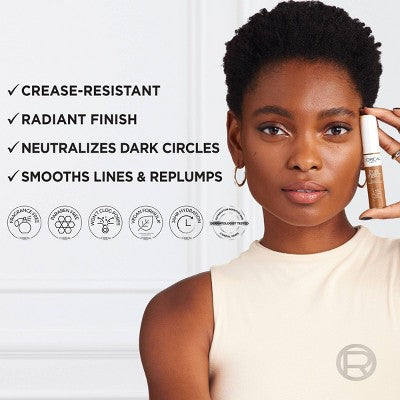 L'Oreal Paris True Match Radiant Serum Concealer with Hyaluronic Acid W7 0.33 fl oz - Imperfect Container This is Beauty US