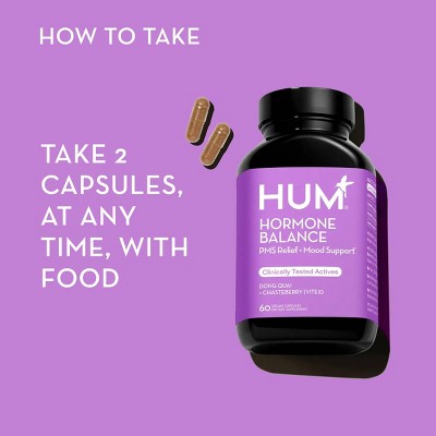 HUM Nutrition Hormone Balance for PMS Relief & Mood Support Vegan Capsules 60ct - New This is Beauty US