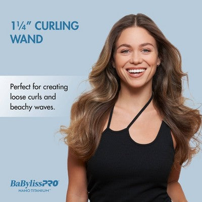 BaBylissPRO Nano Titanium Curling Wand Blue - New This is Beauty US