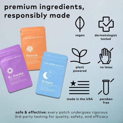 The Good Patch The Essentials Plant-Based Vegan Wellness Patch 12ct - New This is Beauty US