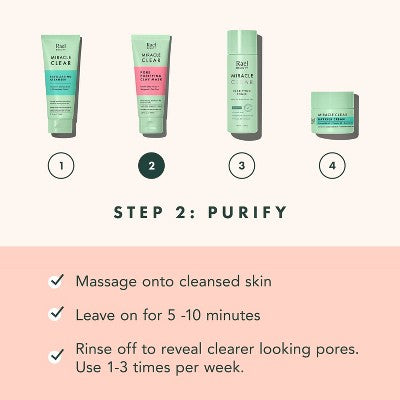 Rael Miracle Clear Pore Purifying Kaolin Clay Face Mask 3.4 fl oz - New This is Beauty US