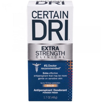 Certain Dri Extra Strength Solid Antiperspirants and Deodorant Powder Fresh 1.7 oz. - New This is Beauty US