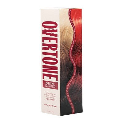 Overtone Scarlet Red Daily Conditioner- Semi-Permanent Ruby Red 4.5 oz - New This is Beauty US