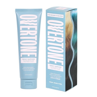 Overtone Smoky Sapphire Hair Mask- Semi-Permanent Hair Dye & Color Conditioner Misty Turquoise for Brown & Blonde Hair - New This is Beauty US