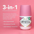 Crystal 3-in-1 Natural Mineral Roll-On Deodorant Coconut + Vanilla 2.25 fl oz - New This is Beauty US