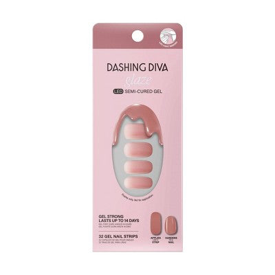Dashing Diva Glaze Semi-Cured Gel Nail Polish Strips Jelly Glaze 32ct - New This is Beauty US