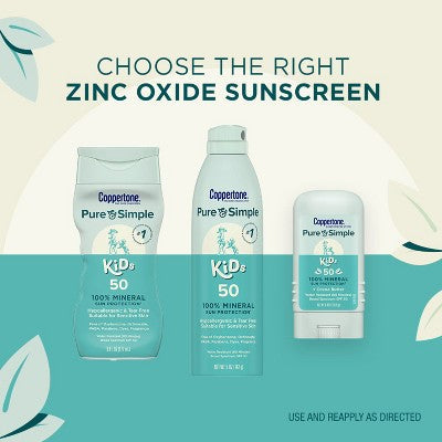 Coppertone Pure and Simple Kids Mineral Sunscreen Lotion SPF 50 6 fl oz - Imperfect Container This is Beauty US
