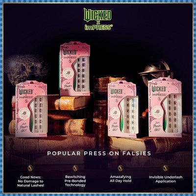 KISS Products Wicked X imPRESS Press-On Self Adhesive False Eyelashes Ozspresso 12ct - New This is Beauty US