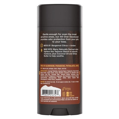 Every Man Jack All Over Solid Deodorant Fresh Citrus 2.6oz - New This is Beauty US