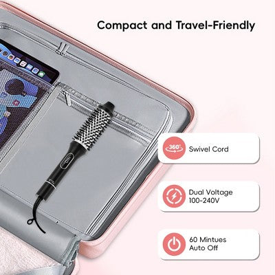 NICEBAY Heated Thermal Brush, Electric Curling Brush & Round Brush Styler with Anti-Scald Nylon Bristles - Imperfect Box This is Beauty US