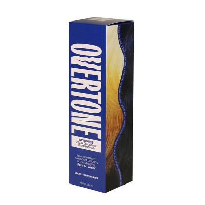 Overtone Indigo Iris Hair Mask Semi-Permanent Hair Dye & Color Conditioner Blue for Brown & Blonde Hair - New This is Beauty US