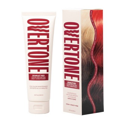 Overtone Scarlet Red Daily Conditioner- Semi-Permanent Ruby Red 4.5 oz - New This is Beauty US