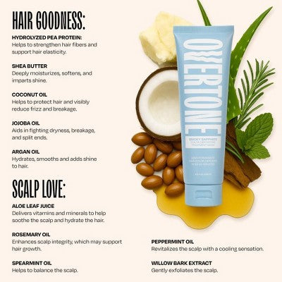 Overtone Smoky Sapphire Hair Mask- Semi-Permanent Hair Dye & Color Conditioner Misty Turquoise for Brown & Blonde Hair - New This is Beauty US