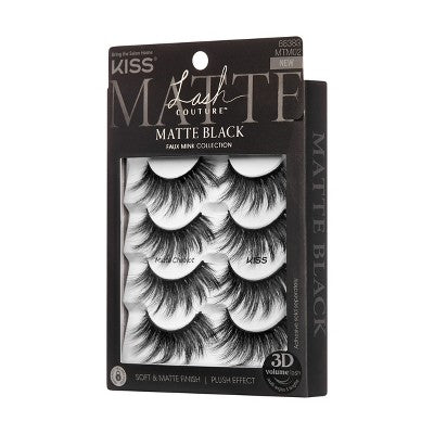 KISS Products Lash Couture Matte Black False Eyelashes Matte Cheviot 8ct - New This is Beauty US