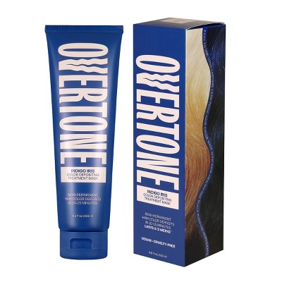 Overtone Indigo Iris Hair Mask Semi-Permanent Hair Dye & Color Conditioner Blue for Brown & Blonde Hair - New This is Beauty US