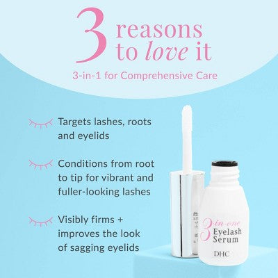 DHC 3-in-1 Eyelash Serum for Lashes, Roots and Eyelids 0.80 fl oz - New This is Beauty US