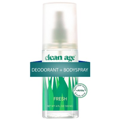 Clean Age Fresh AHA Deodorant + Body Spray for Teens 4 fl oz - New This is Beauty US