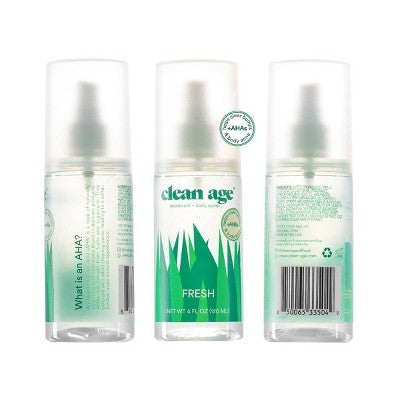 Clean Age Fresh AHA Deodorant + Body Spray for Teens 4 fl oz - New This is Beauty US