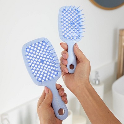 UNbrush Mini Pastel Detangling Hair Brush Periwinkle Light Blue - New This is Beauty US