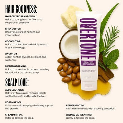 Overtone Royal Plum Daily Conditioner- Semi-Permanent Purple Hair Color  4.5 oz - New This is Beauty US