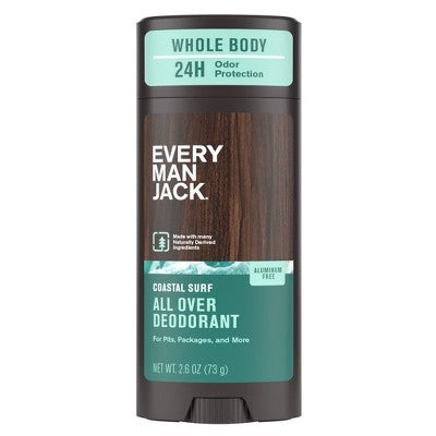 Every Man Jack All Over Solid Deodorant Coastal Surf 2.6oz - Imperfect Container This is Beauty US