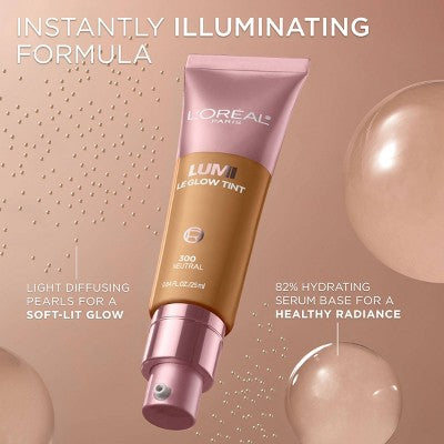 L'Oreal Paris Lumi Le Glow Tint Liquid Skin Tint 100 Cool 0.84 fl oz - Imperfect Container This is Beauty US