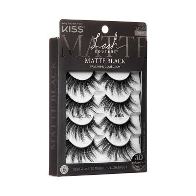 KISS Products Lash Couture Matte Black False Eyelashes Matte Cheviot 8ct - New This is Beauty US