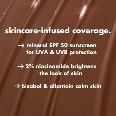 e.l.f. Halo Glow Skin Tint Light Coverage Foundation SPF 50 7 Medium Warm 1 fl oz - Imperfect Box This is Beauty US