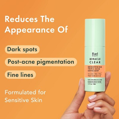 Rael Miracle Clear Brightening Triple Acid Face Exfoliant Gel-Serum 1.7oz - New This is Beauty US