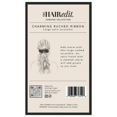 The Hair Edit Charming Ruched Ribbon Satin Scrunchie - Imperfect Box This is Beauty US