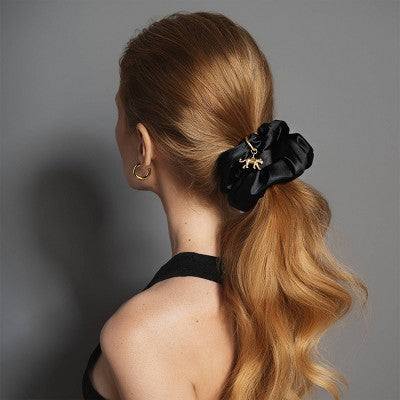 The Hair Edit Charming Ruched Ribbon Satin Scrunchie - Imperfect Box This is Beauty US