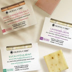 Olivia Care All-Natural Exfoliating Bar Soap Set Rose Himalayan Salt 15oz/3ct - New This is Beauty US