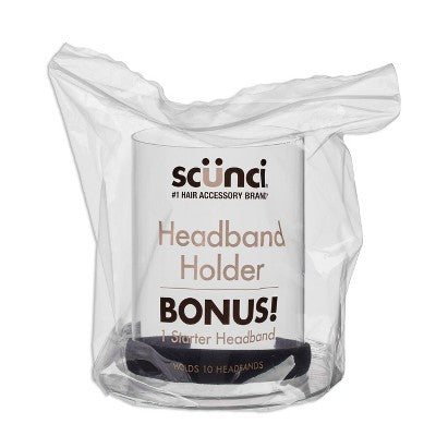 scünci Headband and Hair Accessories Organizer with Bonus Headband Clear 2pcs - New This is Beauty US