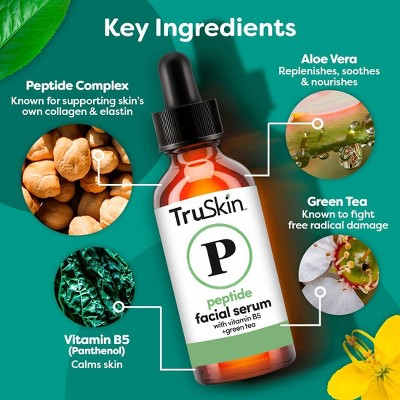 TruSkin Peptide Facial Serum with Vitamin B5 and Green Tea 1 fl oz - New This is Beauty US