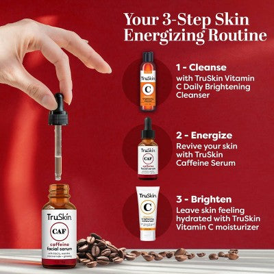 TruSkin Caffeine Facial Serum with Matcha Green Tea and Ginseng 1 fl oz - New This is Beauty US