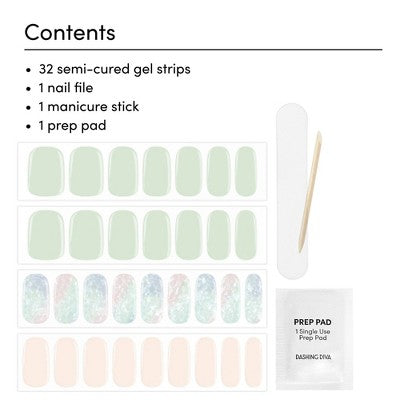 Dashing Diva Glaze Semi-Cured Gel Nail Polish Strips Emerald Marble 32ct - New This is Beauty US